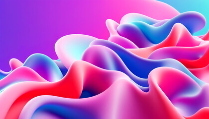 Wall Mural - swirling waves of vibrant colors dance in a dreamlike landscape