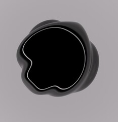 Wall Mural - abstract 3d illustration of a black glossy drop on a white background. an image on the theme of biot