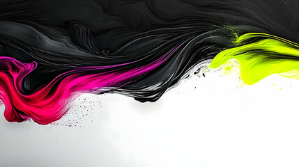 Wall Mural - Abstract paint swirls, vibrant colors flowing, white background, dynamic motion, graphic design element.