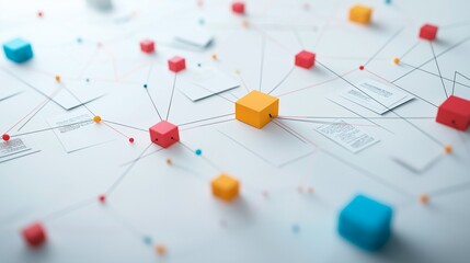 Wall Mural - abstract background with connection and lines