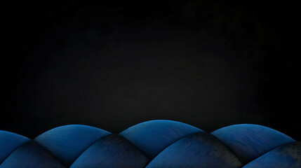 Wall Mural - Abstract blue wave pattern on dark background; ideal for website banners or presentations.