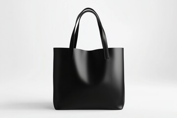 Wall Mural - Black tote bag mockup on a white background. Generative Ai