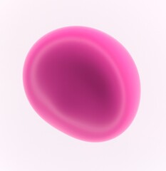 Wall Mural - Abstract 3D illustration of a pink glossy drop on a white background. An image on the theme of biotechnology and cosmetics.