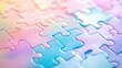 © huhu - Pastel jigsaw puzzle pieces close-up, showing interlocking sections and a colorful gradient.
