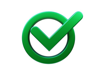 Aufkleber - green check mark 3d icon render illustration isolated on transparent background 