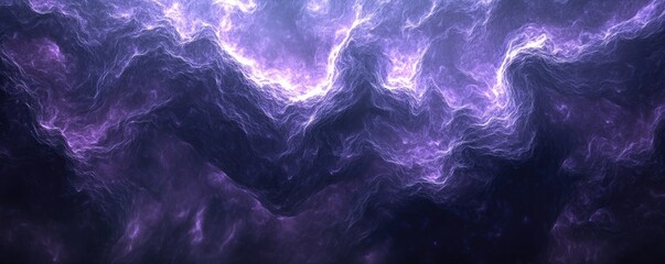 Wall Mural - Ethereal cosmic waves in purple hues