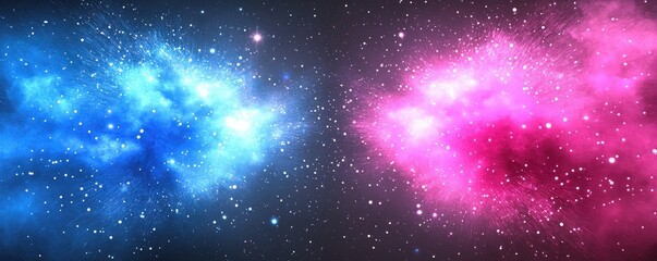 Wall Mural - Vibrant cosmic explosion in blue and pink hues