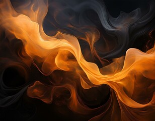 Sticker - black and orange smoke wallpaper generative ai