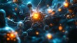 © KP - A vibrant depiction of neurons with glowing connections, showcasing the complex network of the nervous system in a visually striking manner.