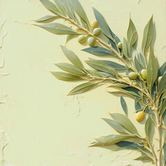 Wall Mural - serene olive branch, olive branch, embossed, nature, peace,