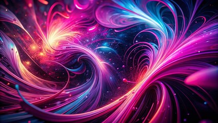 Wall Mural - vintage neon magenta abstract forms: dynamic design elements