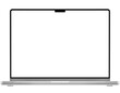 © CozyDigital - Silver laptop pro mockup template. Transparent png. Blank screen. Frame only