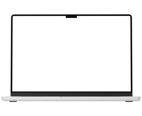 Wall Mural - silver laptop mockup template. transparent png. blank screen. frame only