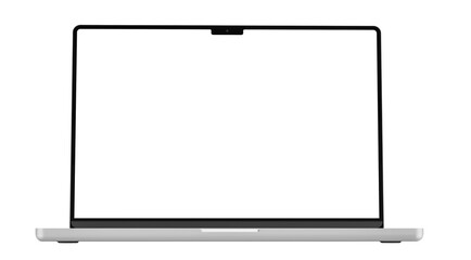 Wall Mural - white laptop mockup template. transparent png. blank screen. frame only