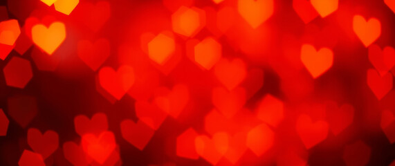 Poster - red blurred hearts background creating romantic atmosphere