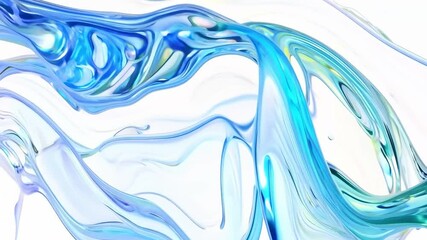 blue wave is shown on a white background. concept of movement and fluidity, as the wave appears to b