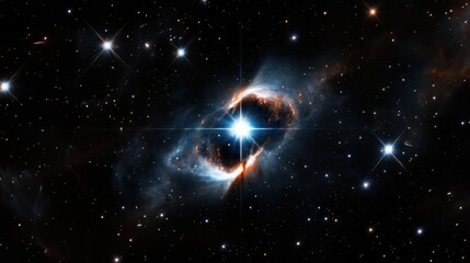 Wall Mural - a starry sky with a bright star in the center