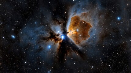 Wall Mural - a bright orange and blue star in the sky