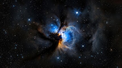 Wall Mural - a starry sky with a bright blue star in the middle