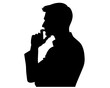 © dzm1try - Silhouette of Man in Thinking Pose . Clipart image isolated on white background