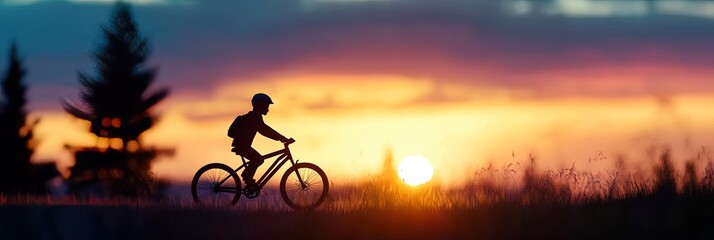 Wall Mural - 2D animation person riding e-bike