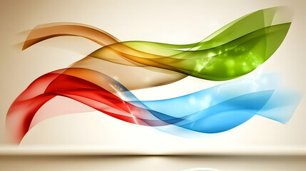 Wall Mural - Abstract colorful waves design, flowing, dynamic, background, website, presentation.