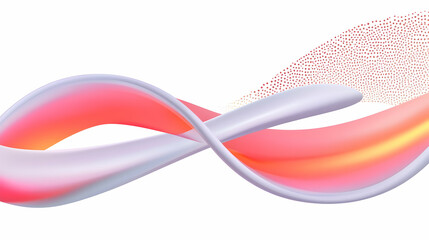 Wall Mural - Abstract infinity loop design, vibrant gradient colors, dynamic flow, white background, perfect for tech or website header.