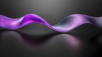 Wall Mural - Abstract purple ribbon wave flowing on dark background; ideal for design, technology, or luxury product promotion.