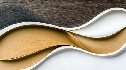 Wall Mural - Abstract swirling beige, brown, and white shapes.  Modern design background for website or print.