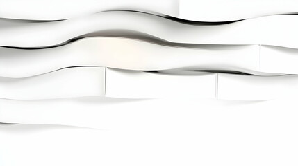Wall Mural - Abstract white wave background, flowing lines texture, modern design, website banner, presentation template.