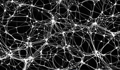 An abstract, intricate network of lines and shapes, creating a mesmerizing and dynamic visual pattern.