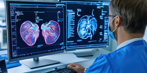Wall Mural - cardiologist heart scan -