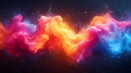 Poster - Abstract Colorful Nebula Cosmic Swirls of Energy