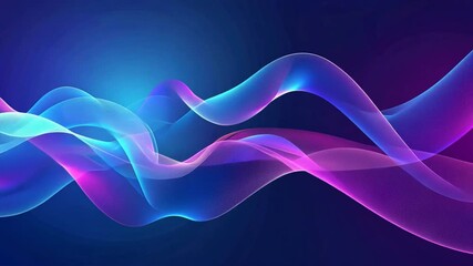 Poster - Dynamic Abstract Waves in Blue, Pink, and Purple Flowing Energy and Visual Movement for Stunning Backgrounds