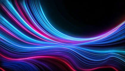 Wall Mural - abstract neon light waves background