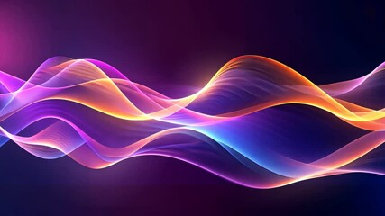 Leinwandbilder - Dynamic Colorful Abstract Waves Smooth Gradients of Purple, Pink, and Blue Light Evoke Energy and Movement in Vibrant Visual Flow