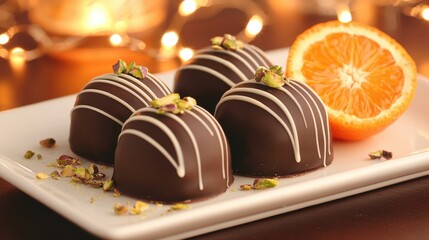 Canvas Print - chocolate-covered clementine slices