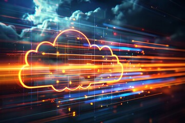 Aufkleber - Abstract cloud computing technology concept background