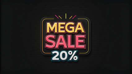 Wall Mural - mega sale editable text effect