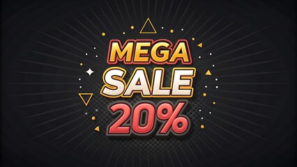 Wall Mural - mega sale editable text effect