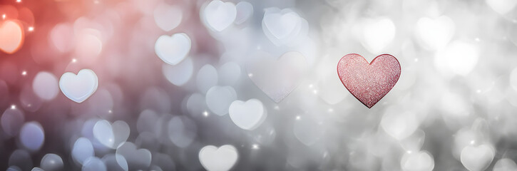 Wall Mural - Heart shape Valentine day bokeh background, women's day love gradient