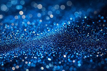 Wall Mural - shiny blue glitter in an abstract defocused background - christmas and new year texture