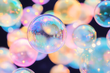 Wall Mural - iridescent bubbles: background