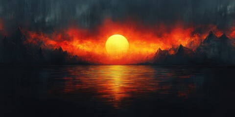 Aufkleber - Gradient background amber black glowing light noise texture abstract design