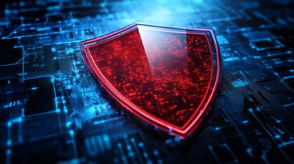 Modern Shield Symbol in Digital Protection Concept