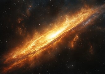 Wall Mural - Vibrant Cosmic Nebula in Deep Space with Ethereal Starlight and Swirling Colors