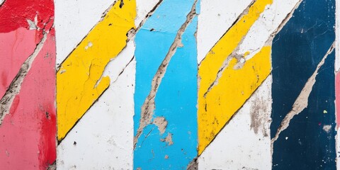 Wall Mural - an amazing display of colorful abstract wall art featuring peeling vintage paint layers