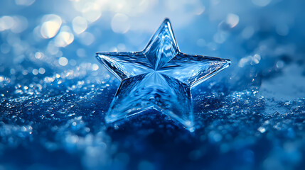 Wall Mural - bright star on a cold blue background. candescent. illustration