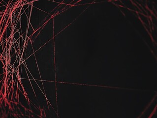 Red spiderweb intricate design on black background