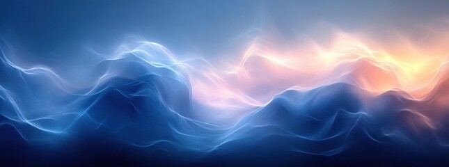 Leinwandbilder - Blue Gradient Background Soft Glow Abstract Noise Texture Design